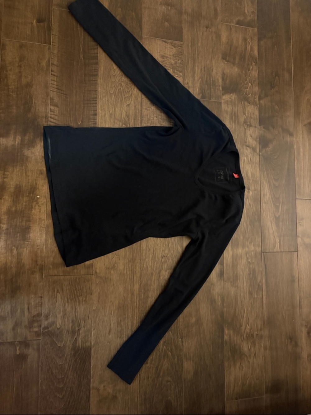 Navy Long Sleeve V-Neck Top